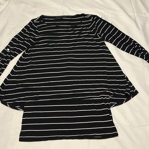 WHBM black and white striped shirt